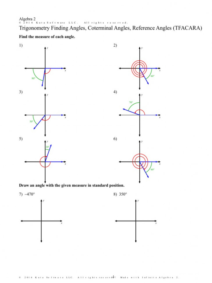 Trigonometry Finding Angles Coterminal Angles Reference Angles