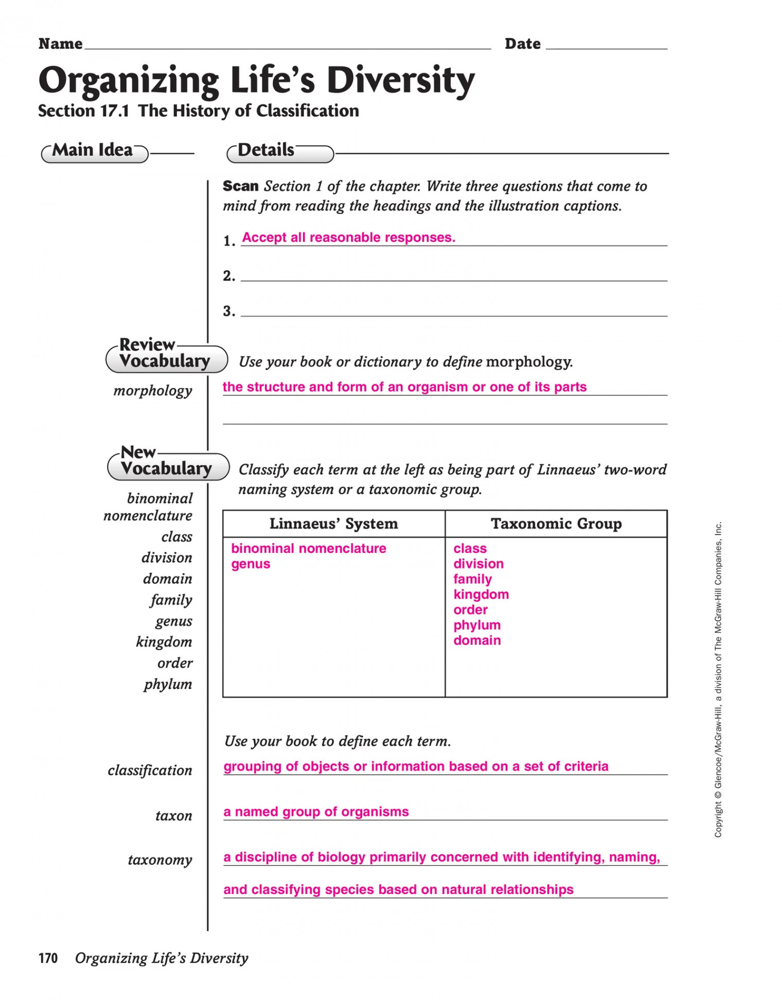 Unit - Life Science-Study note Interactive Worksheet – Edform