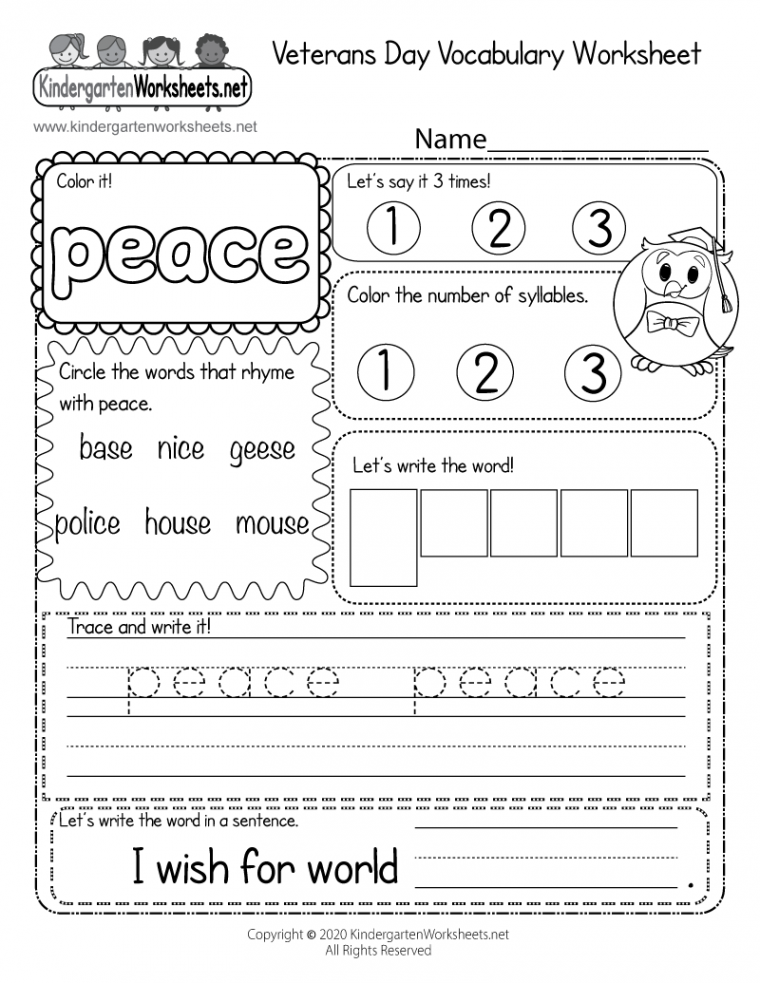 Veterans Day Vocabulary Worksheet - Free Printable, Digital, & PDF