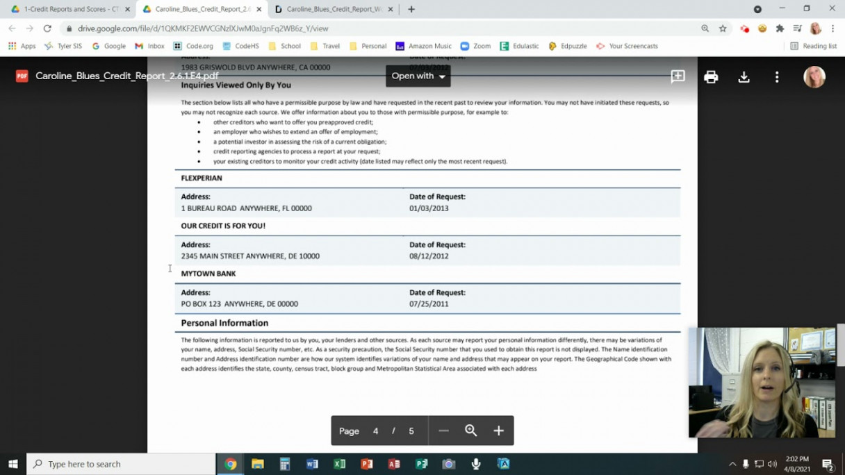 Video Instructions: "Caroline Blue&#;s Credit Report" - YouTube