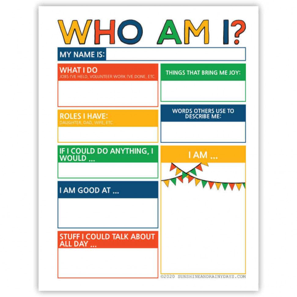 Who Am I? (worksheet) - Sunshine and Rainy Days