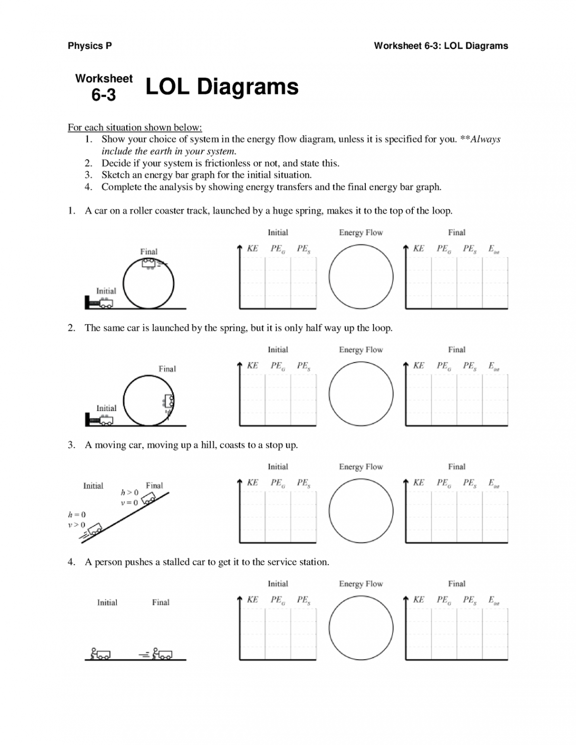 - worksheet lol diagrams - Physics P Worksheet - LOL Diagrams