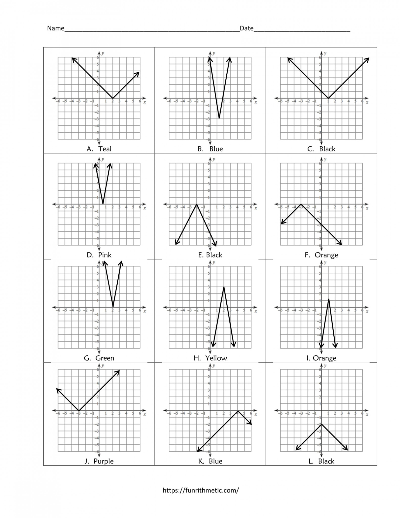 Absolute Value Equations Color by Number