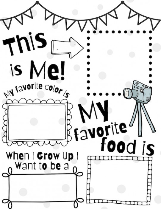 All About Me Preschool Worksheet First Day of Preschool - Etsy