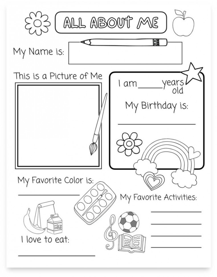 All About Me Printable Preschool Worksheet (Free PDF) - MindyMakes