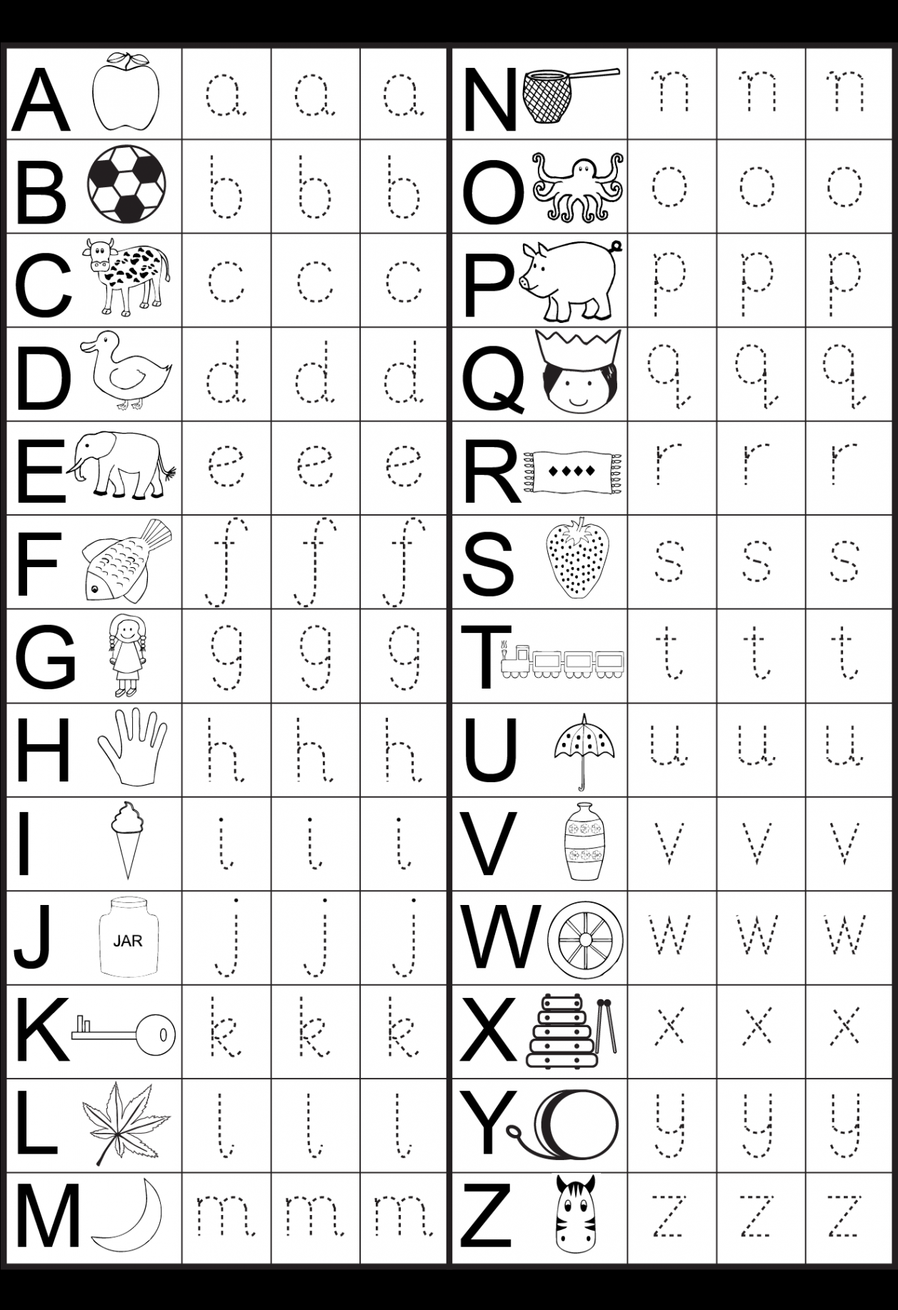 Alphabet Letter Tracing Worksheets  Alphabet worksheets preschool