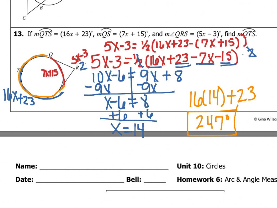 Arcs angles and algebra  Math  ShowMe