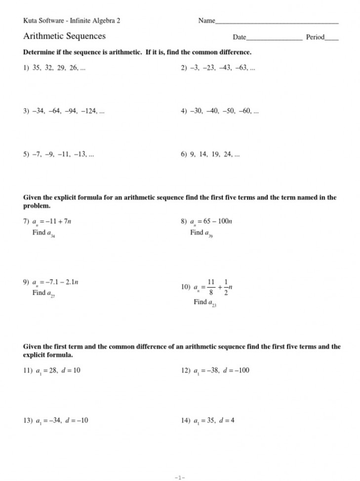 Arithmetic Sequences Answers Key PDF  PDF  Analysis