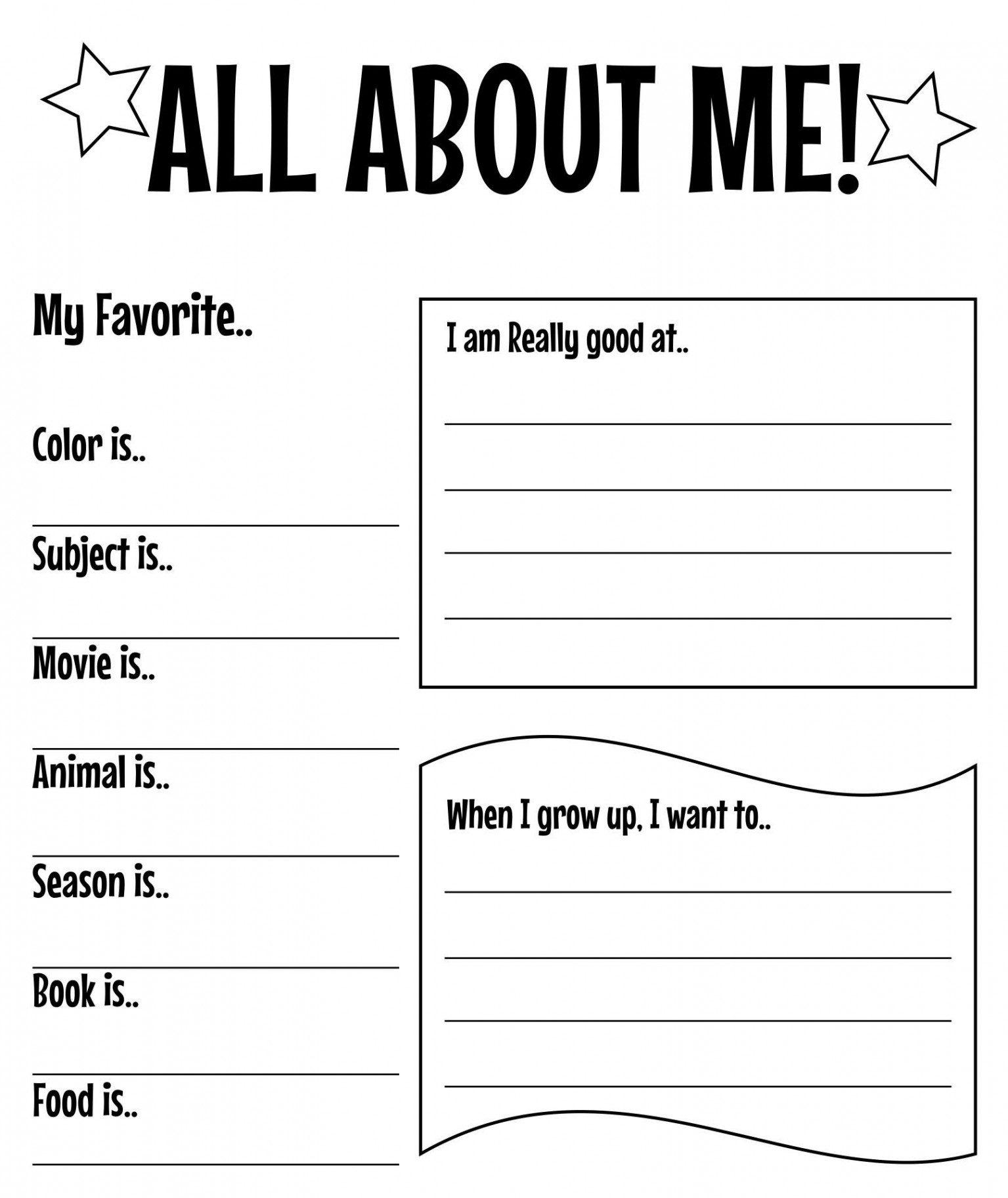 Best Printable All About Me Worksheets And Templates PDF for