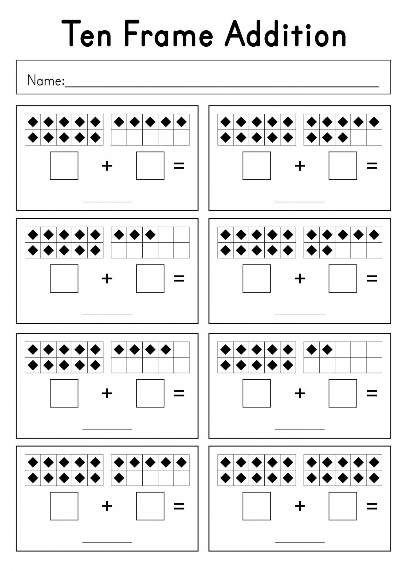 Best Printable Ten Frame Math Sheets PDF for Free at Printablee