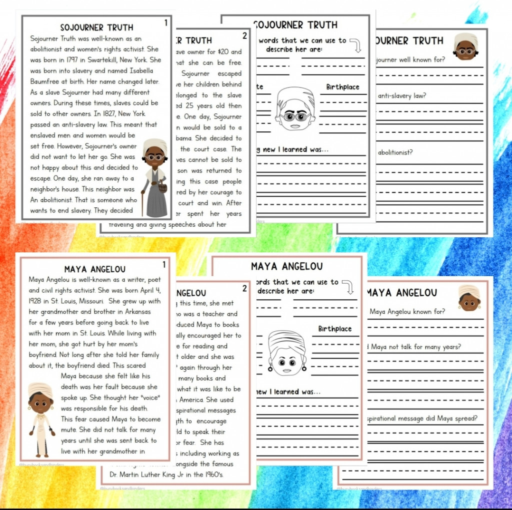 Black History Month Activities  Black History Worksheets  Reading