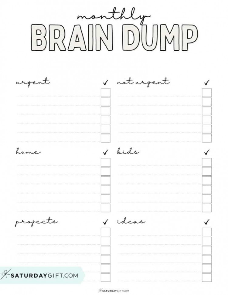 Brain Dump Worksheet -  Cute & Free Printables -