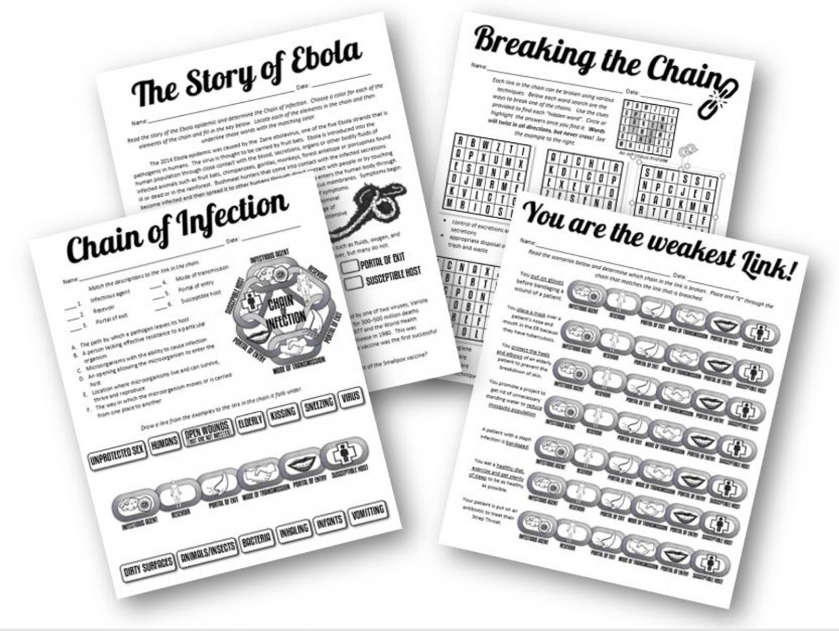 Break the Chain of Infection!  Activity/Worksheets- Distance