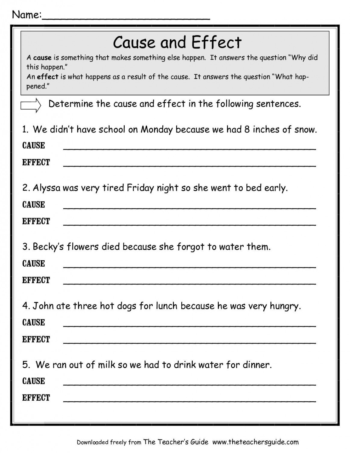 cause and effect worksheet - Google Search  Cause and effect