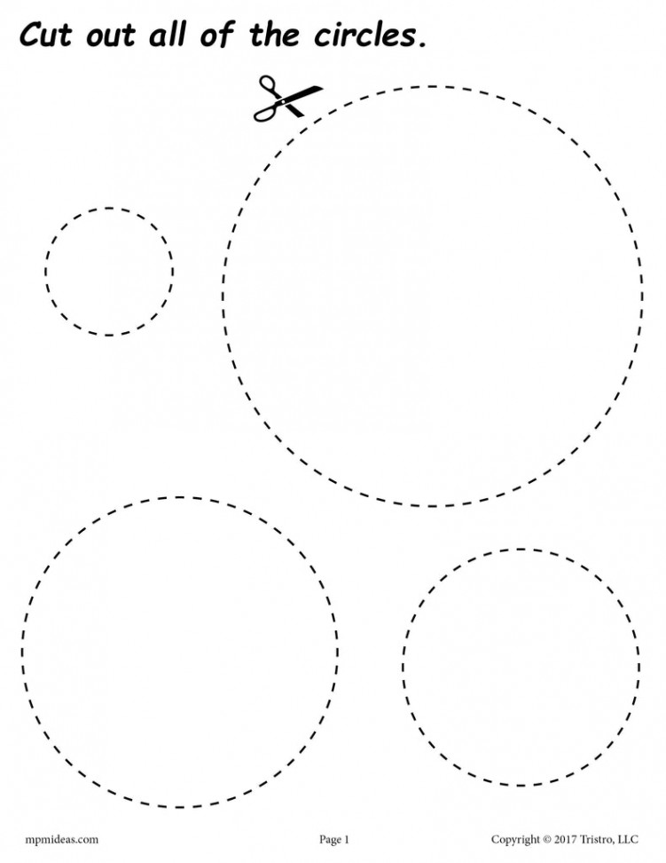 Circles Cutting Worksheet - Circles Tracing & Coloring Page – SupplyMe