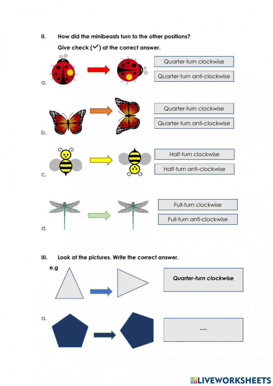 Clockwise and Anti-Clockwise worksheet  Live Worksheets