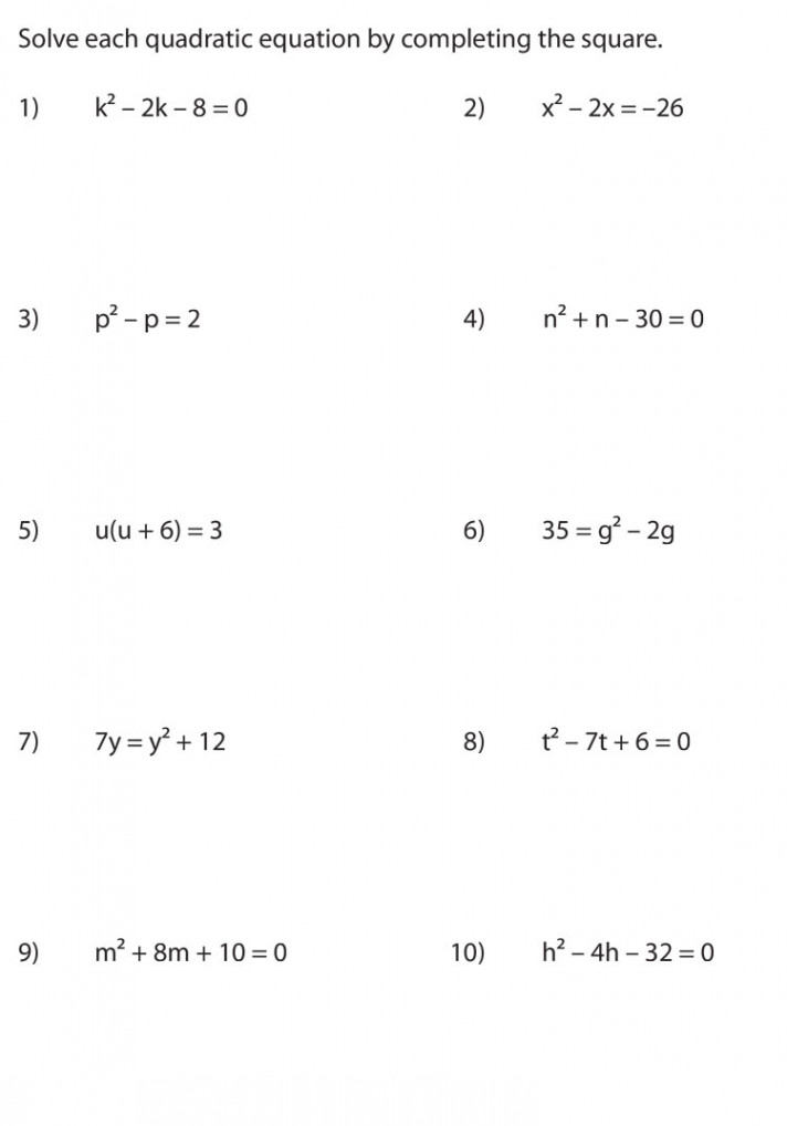 Completing the Square - Formula, How to Solve Equation, Example Steps