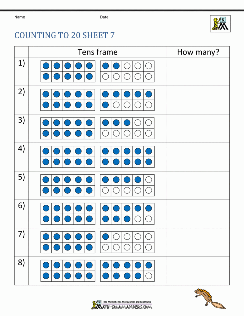 Counting to  Worksheets