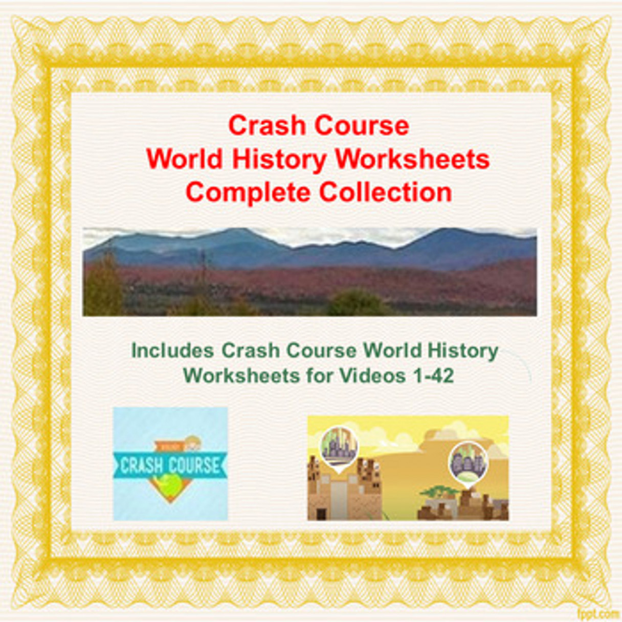 Crash Course World History Complete Video Worksheet Set (for videos -)