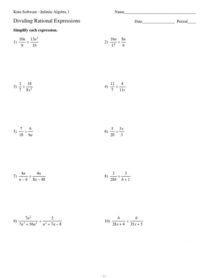 Dividing Rational Expressions PDF  PDF  Algebra  Abstract Algebra