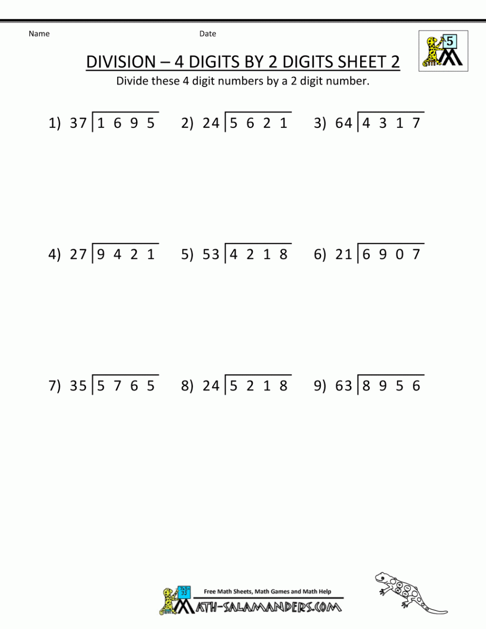 Division  Digits by  Digits Sheet   Division worksheets, Long