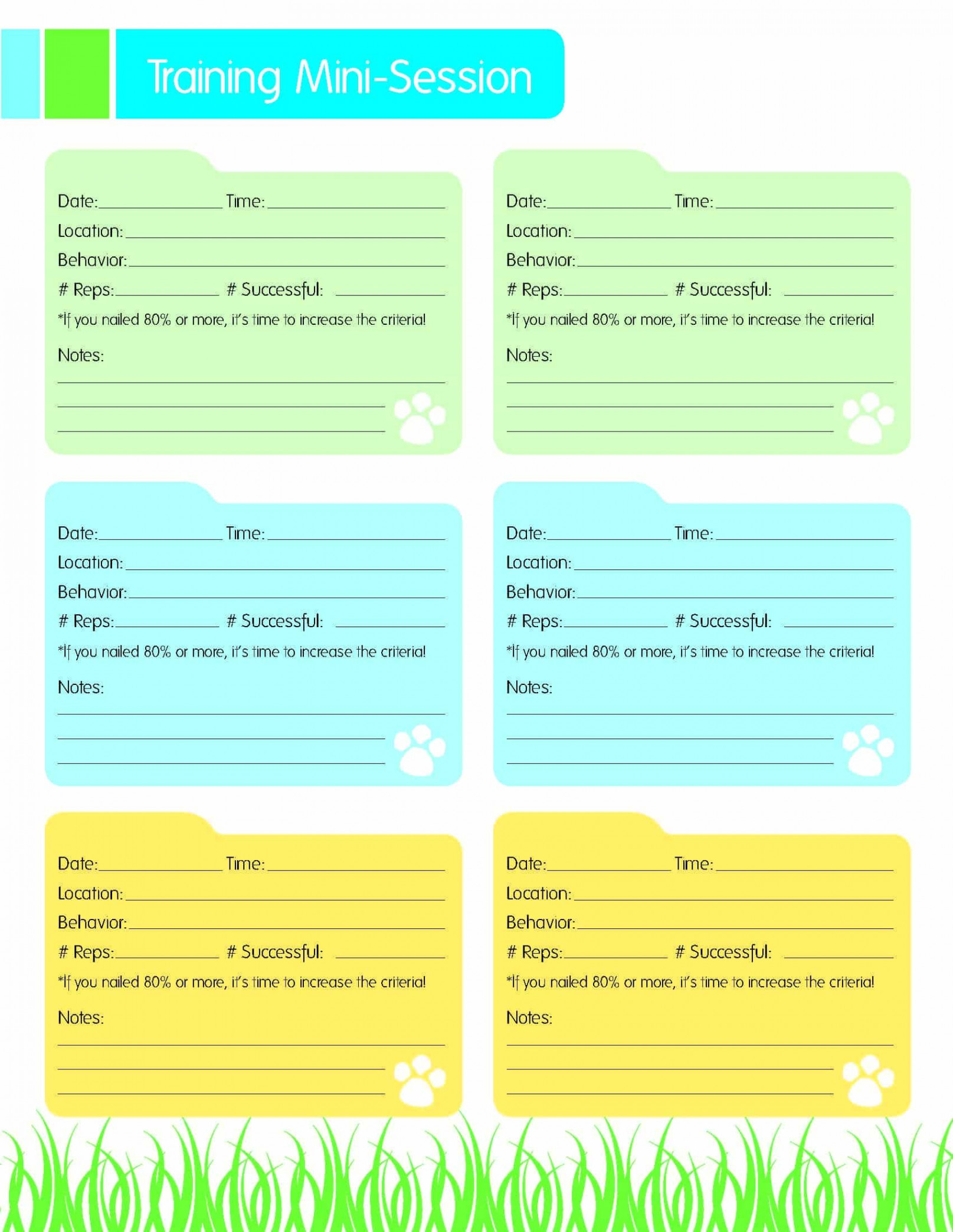 Dog training resource: Free Mini-Session Training Printable - Oh