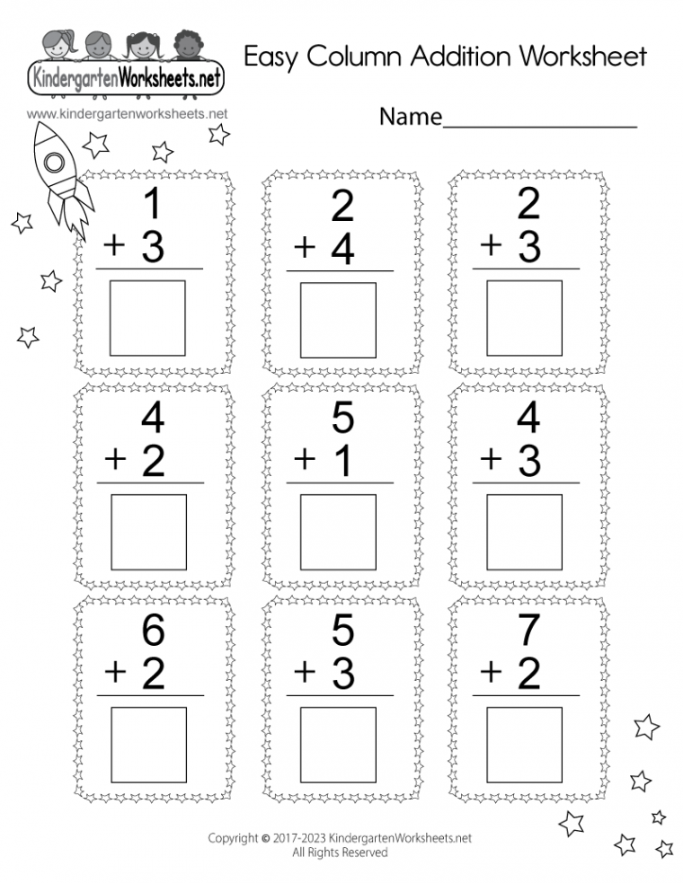 Easy Column Addition Worksheet - Free Printable, Digital, & PDF