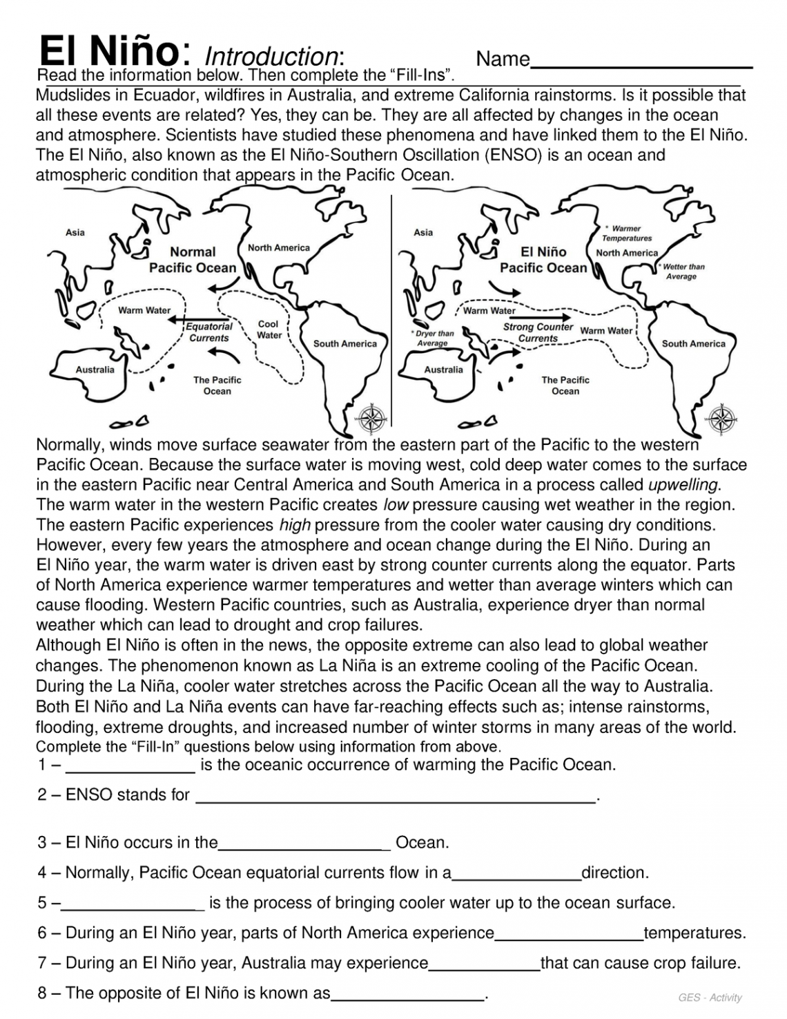 El Nino Introductionand Graph Investigation- LAB - El Niño