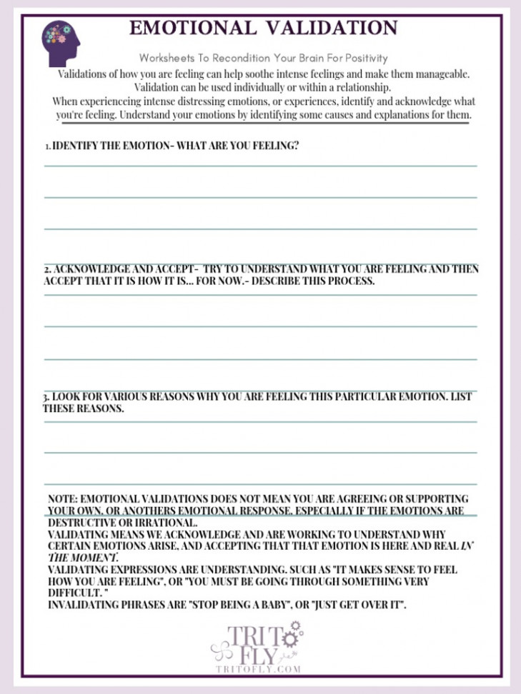 Emotional Validation Worksheet  PDF