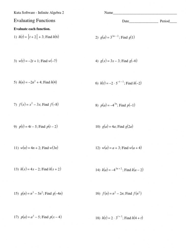 Evaluating Functions  PDF  Algebra  Teaching Mathematics