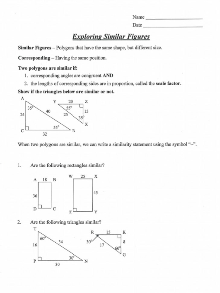 Exploring Similar Figures Answers  PDF