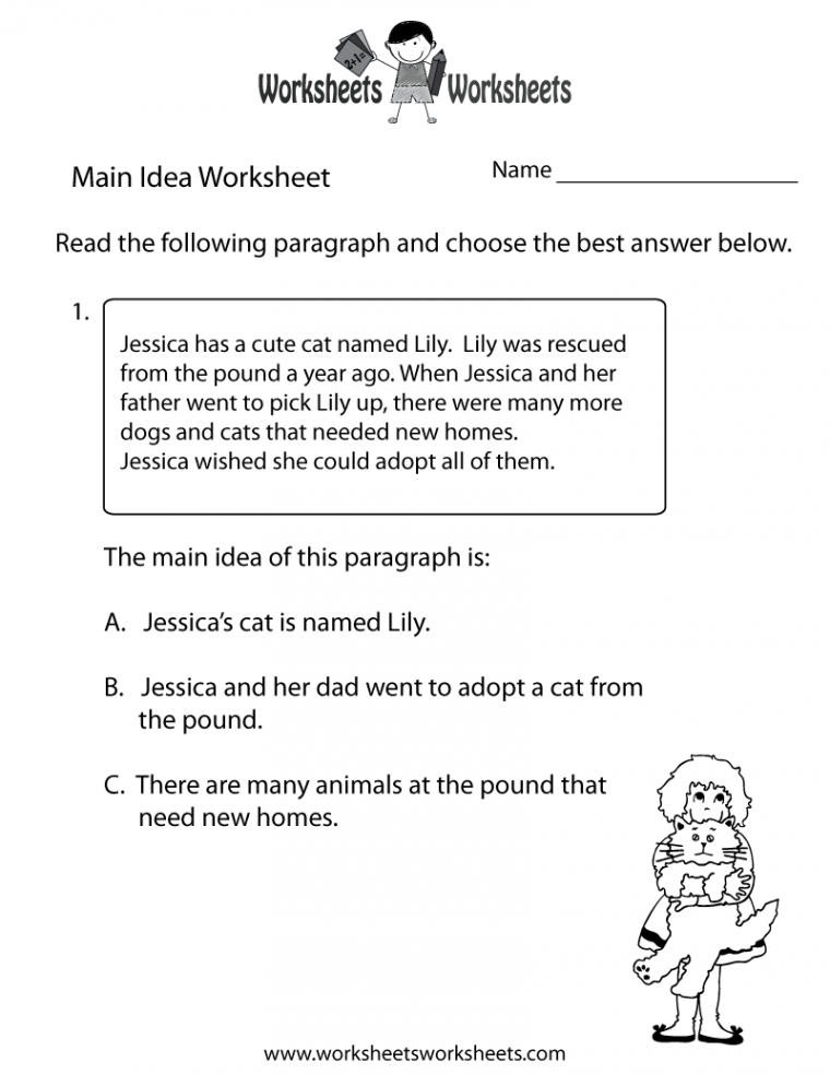 Finding the Main Idea Worksheet Printable  Main idea worksheet