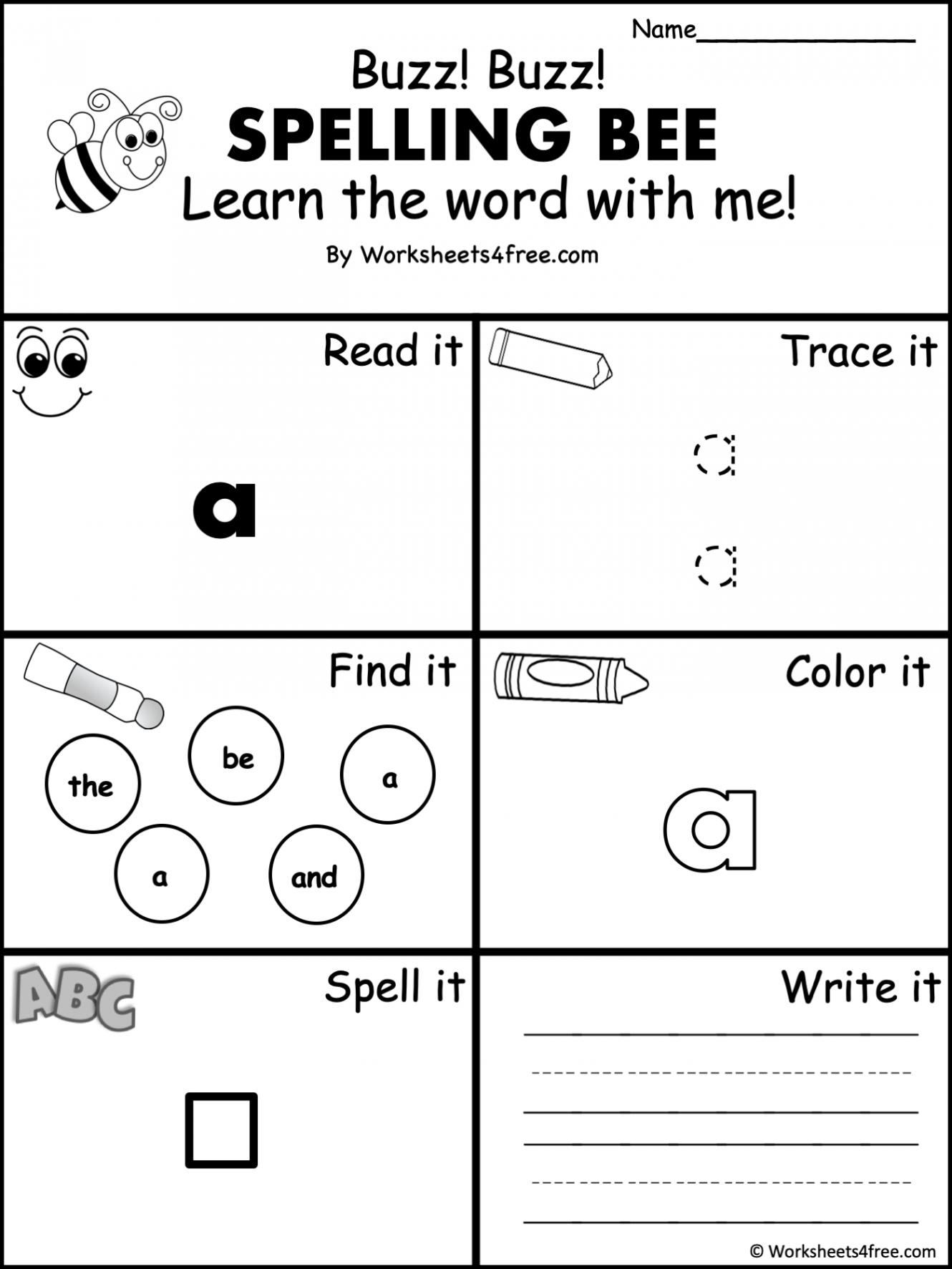 Free Dolch Sight Word Worksheet - a - WorksheetsFree