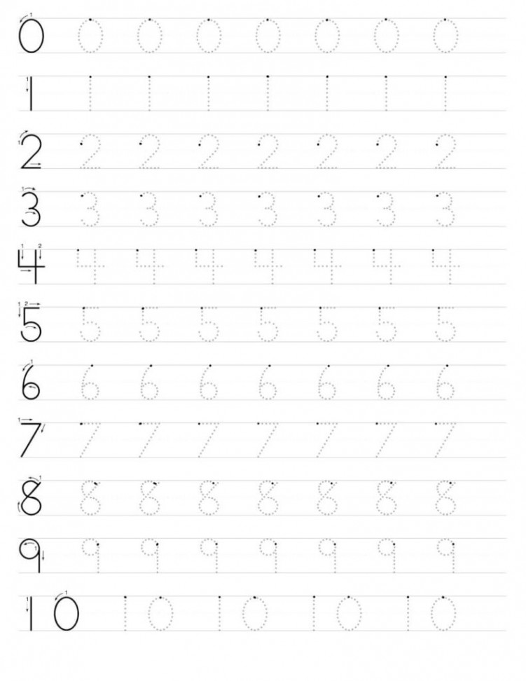 Free Number Tracing Worksheet pdf file for st Grade and