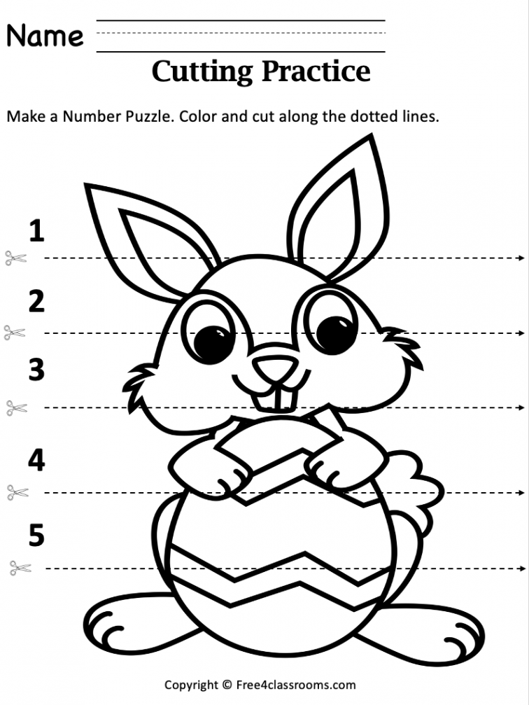 Free Preschool Worksheet - Easter Fine Motor Skills Printable