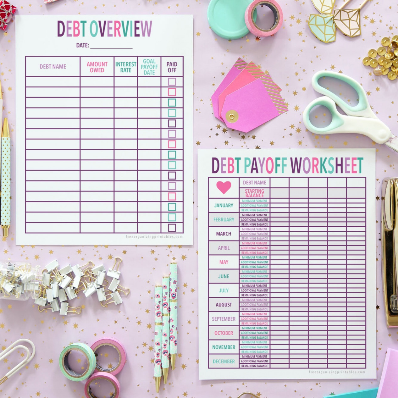 Free Printable Debt Payoff Planner  Free Organizing Printables