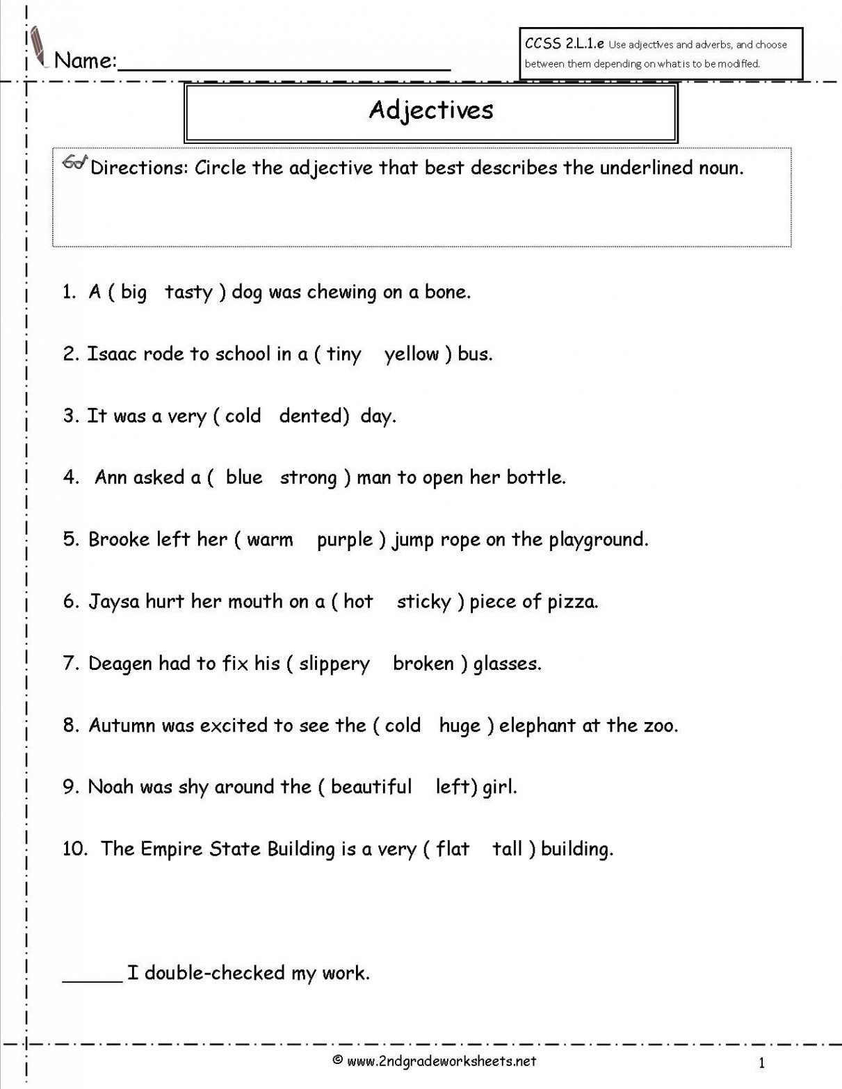 Free Using Adjectives and Adverbs Worksheets  Adjective worksheet