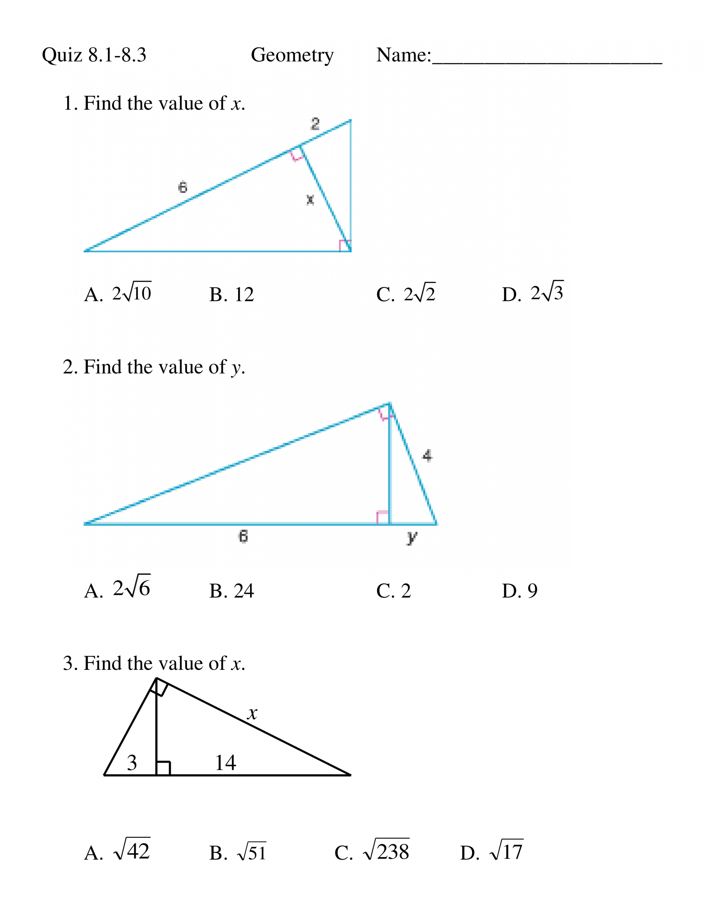 Geometry Quiz .-