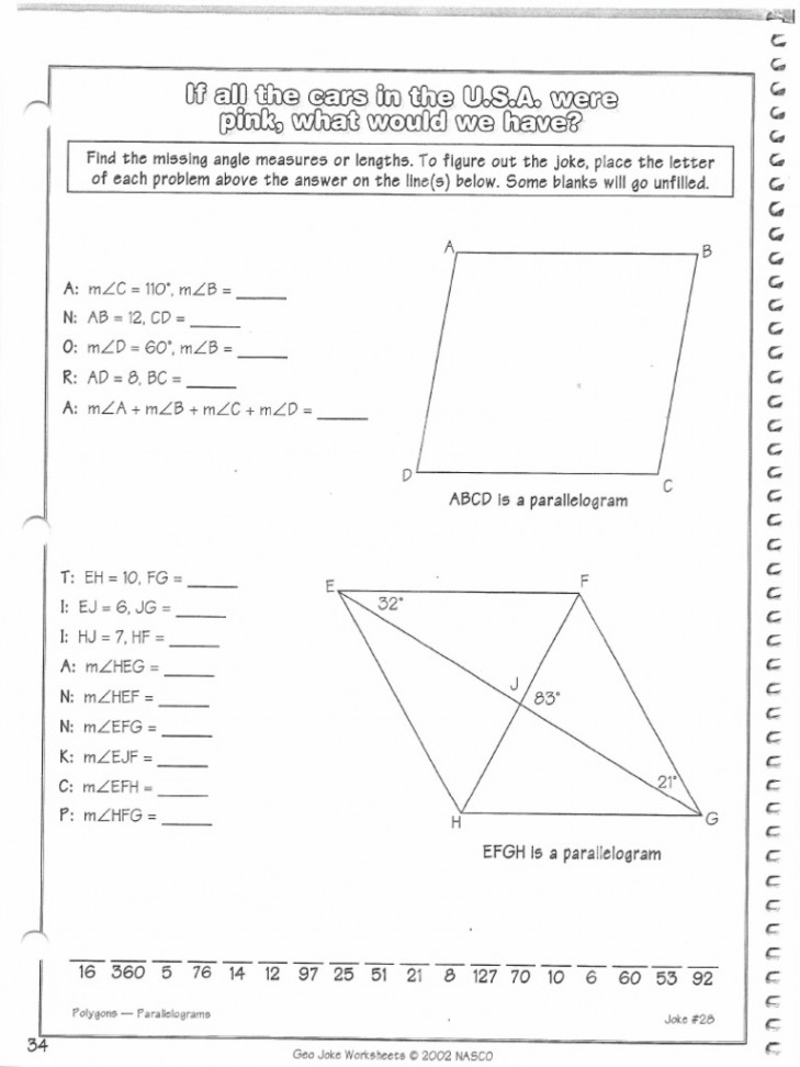 Geometry Riddle Worksheet  PDF