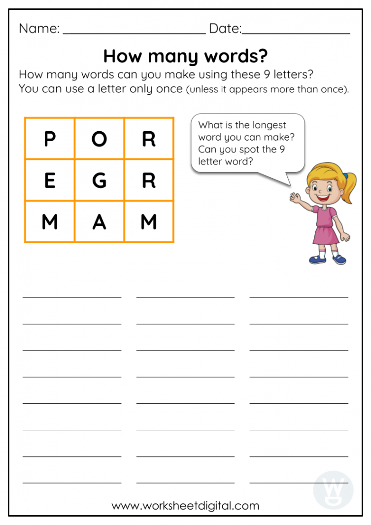 How many words? - Worksheet Digital