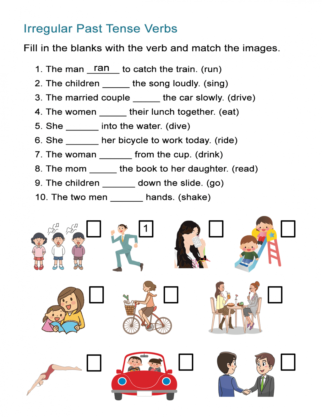 Irregular Past Tense Verbs Worksheet - ALL ESL