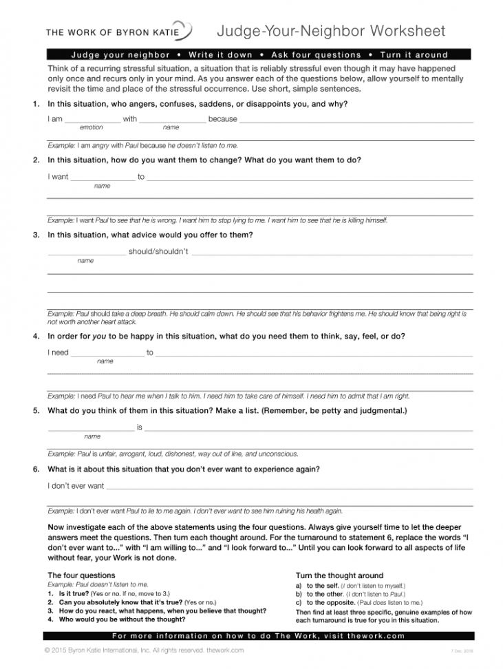 Judge Your Neighbor Worksheet - Fill Online, Printable, Fillable