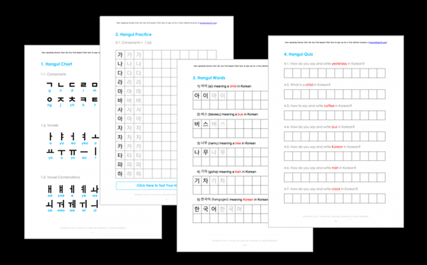 + Korean Worksheets for Beginners PDF Printables