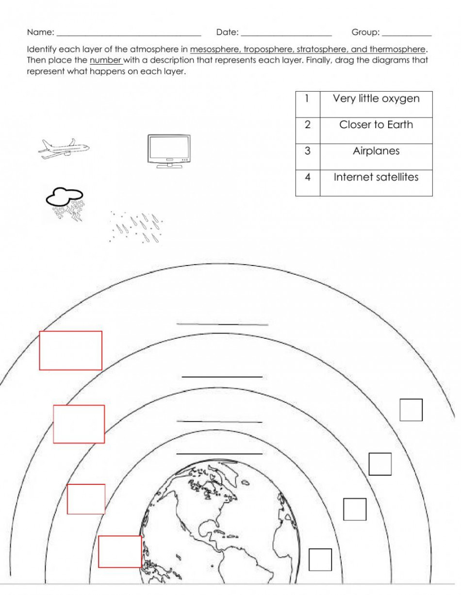 Layers Of The Atmosphere Worksheet  Earth