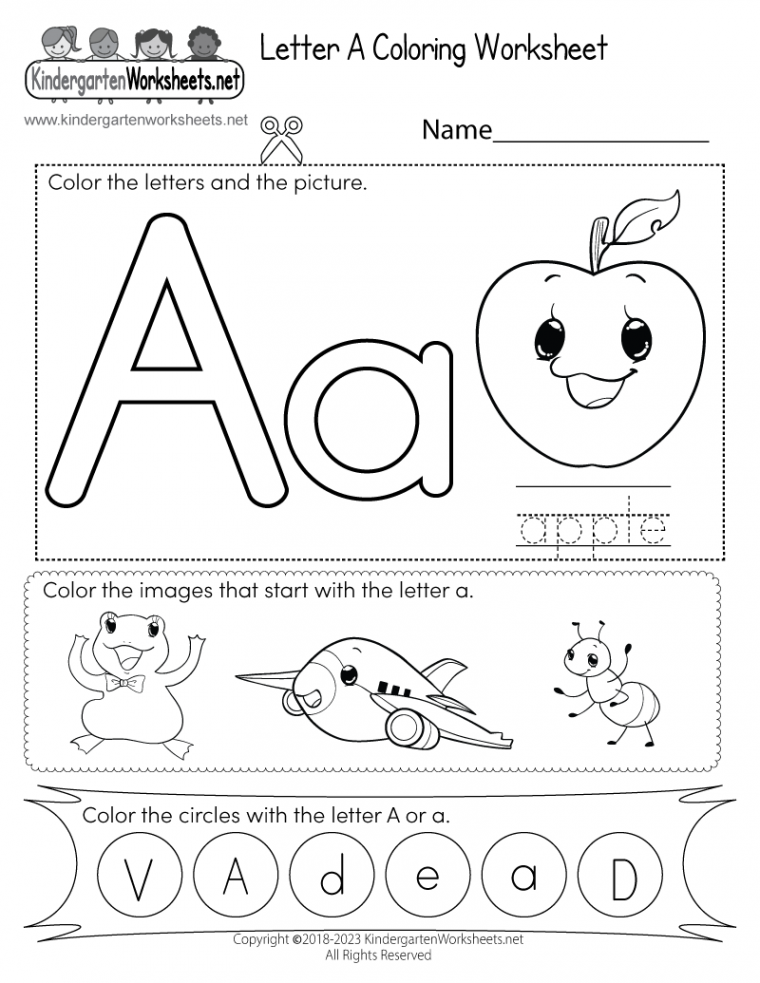 Letter A Coloring Worksheet - Free Printable, Digital, & PDF