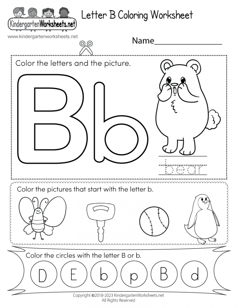 Letter B Coloring Worksheet - Free Printable, Digital, & PDF