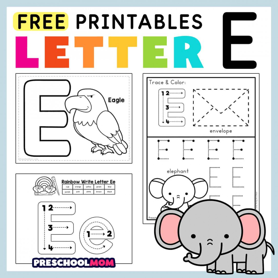 Letter E Preschool Printables - Preschool Mom