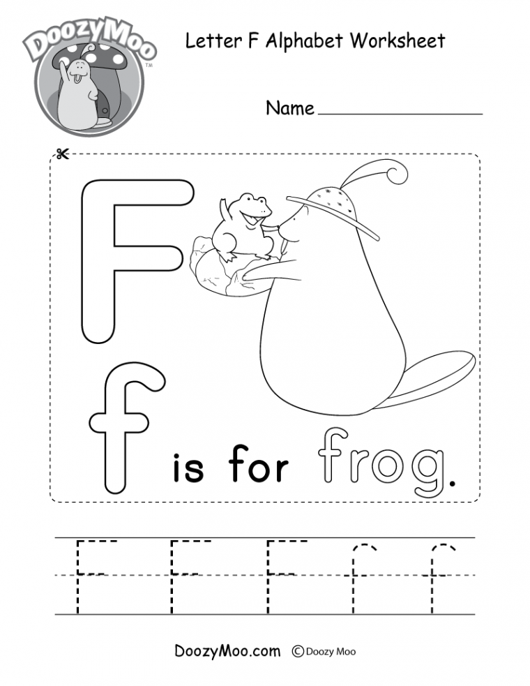 Letter F Alphabet Activity Worksheet - Doozy Moo