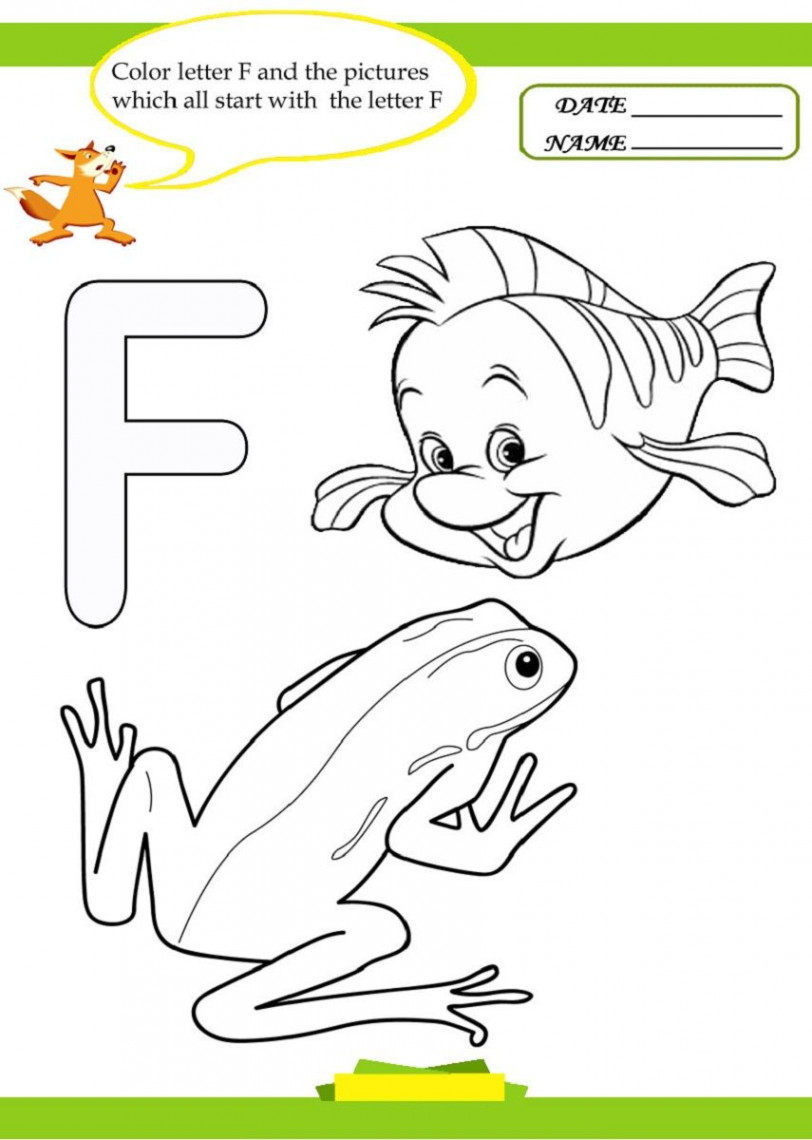 Letter F Worksheet for Preschool and Kindergarten  Activity