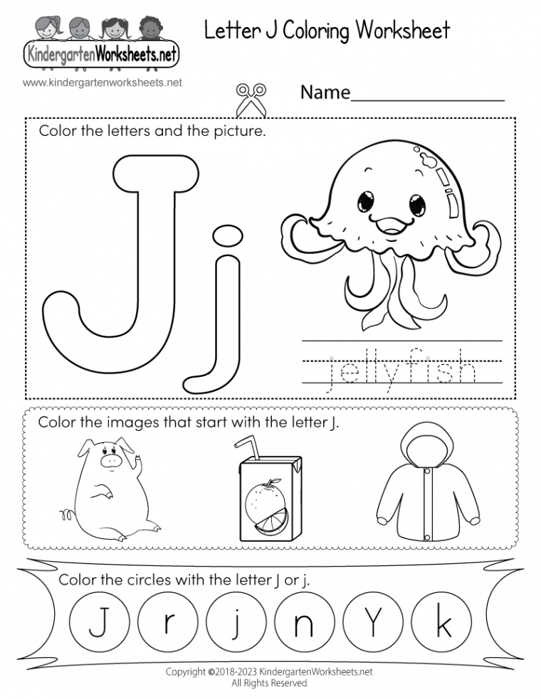 Letter J Coloring Worksheet - Free Printable, Digital, & PDF